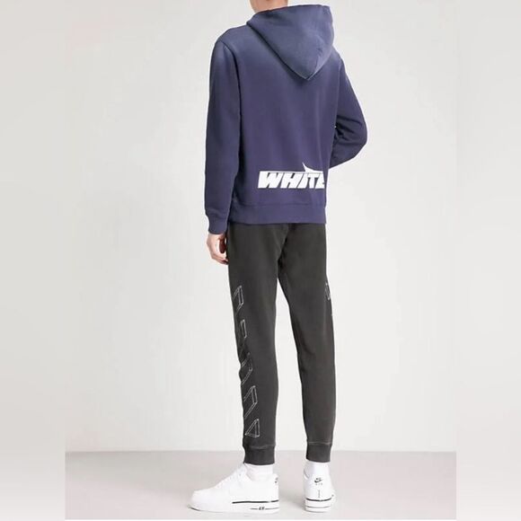 Off White Unisex Men’s Women's Size Medium Blue Ombré Wing Off Logo Hoodie - Picture 3 of 16